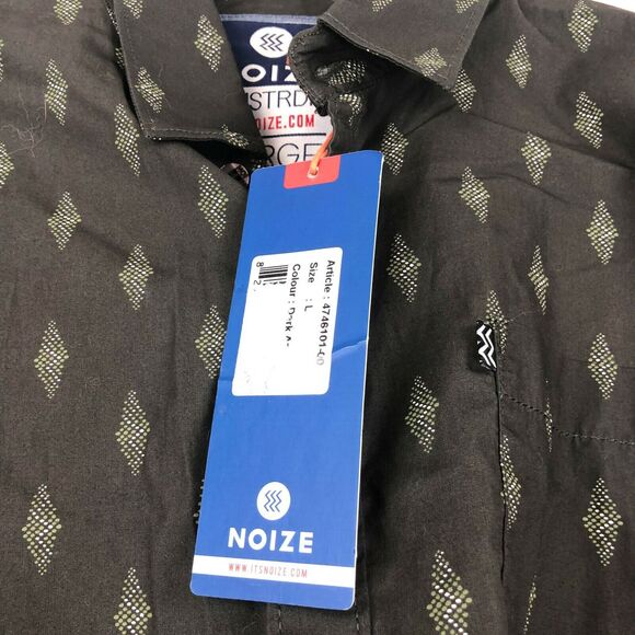 NOIZE Button Up Shirt Men Size L All Over Print Long Sleeve 100% Cotton - Picture 5 of 5